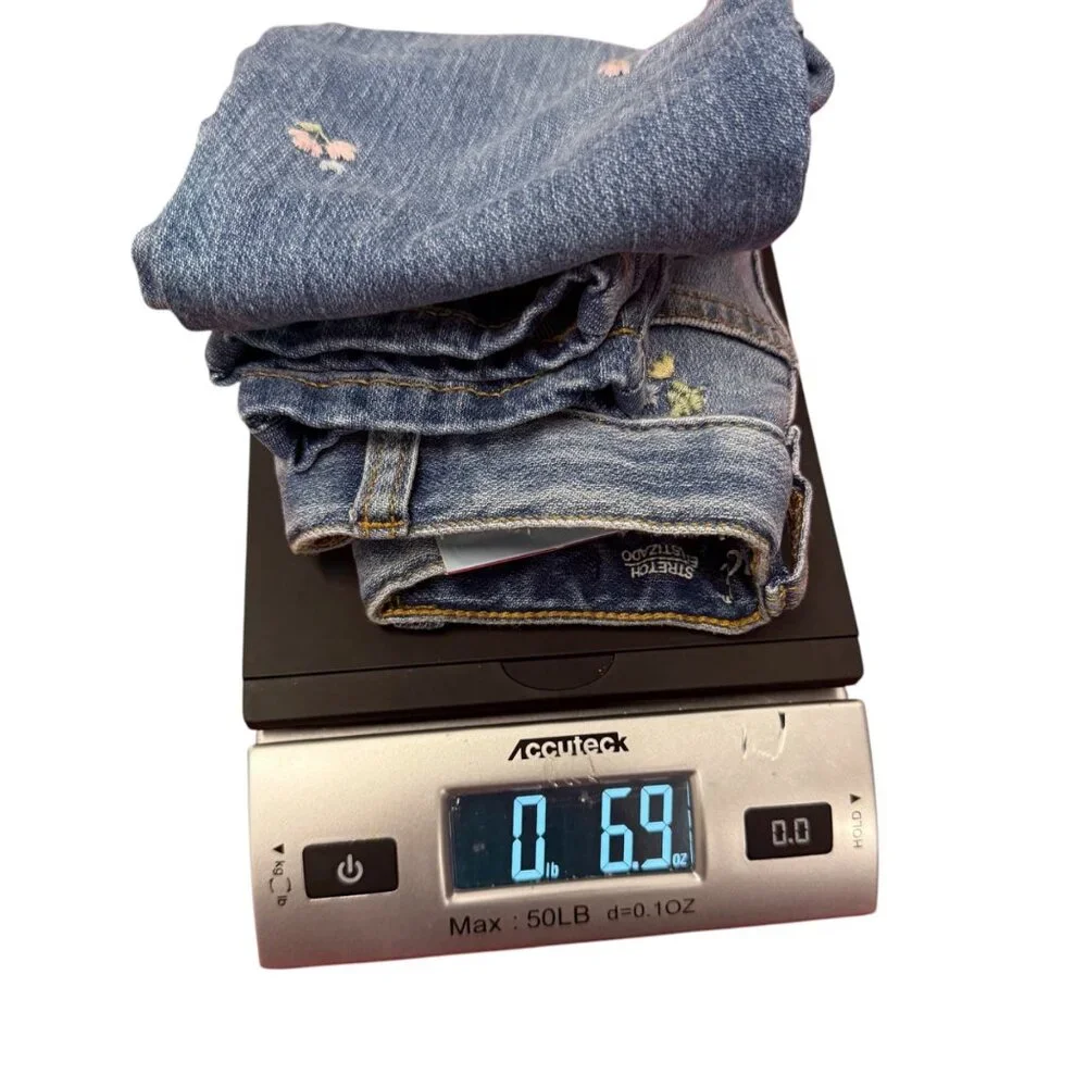 Cat & Jack Skinny Denim Jeans‎ Stretch Flower Embroidery Girls New NWT
